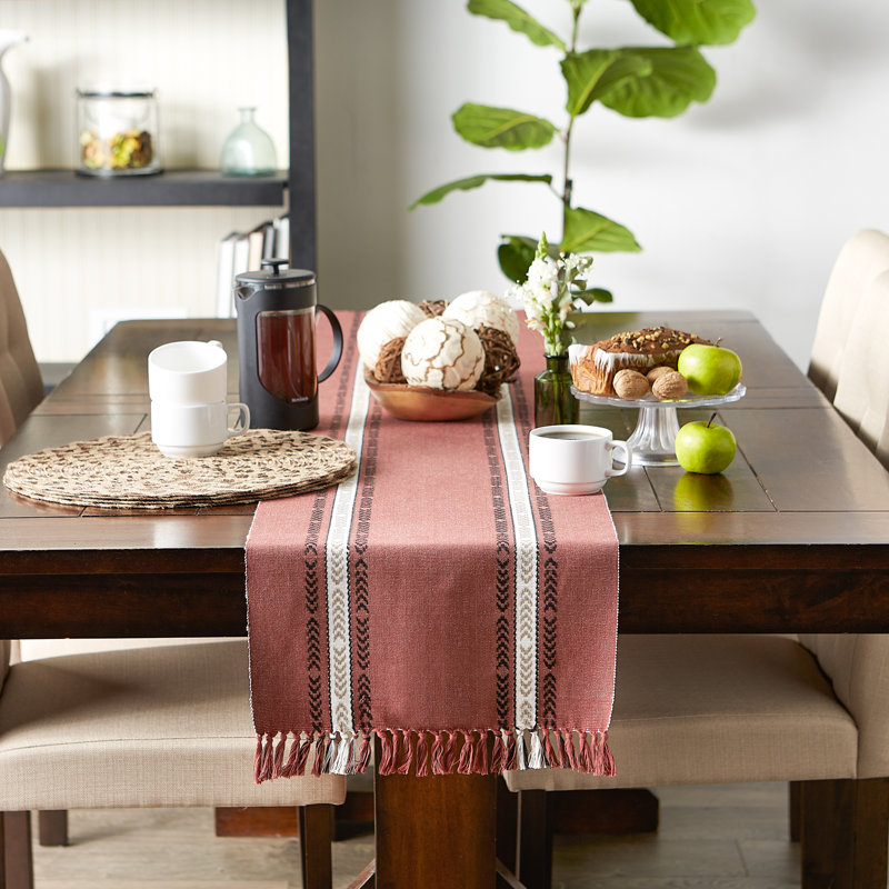 Chemin de table Aleahya, 72 po x 14 po, Rouge