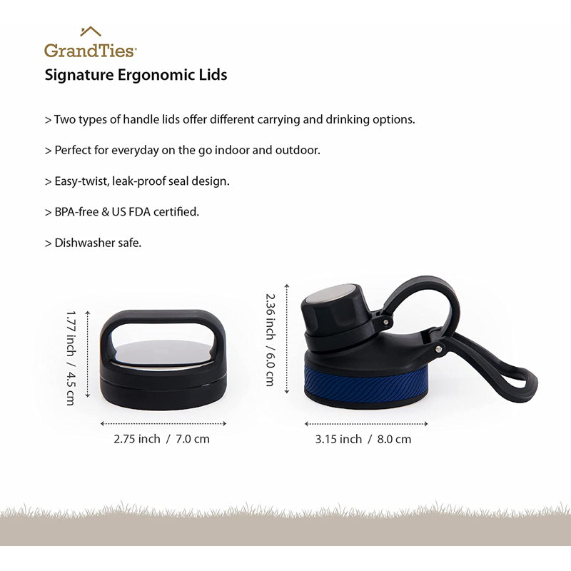 Bouteille d'eau en acier inoxydable à double paroi 24 oz, Noir minuit