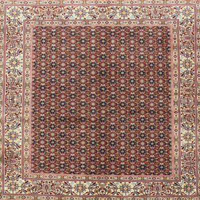 Tapis décoratif en laine rouge/beige à motif oriental yode