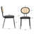 16" Wide Mid-Century Modern Farmhouse Rattan Backrest Leather Seat Dining Chairs-571178857-571178859