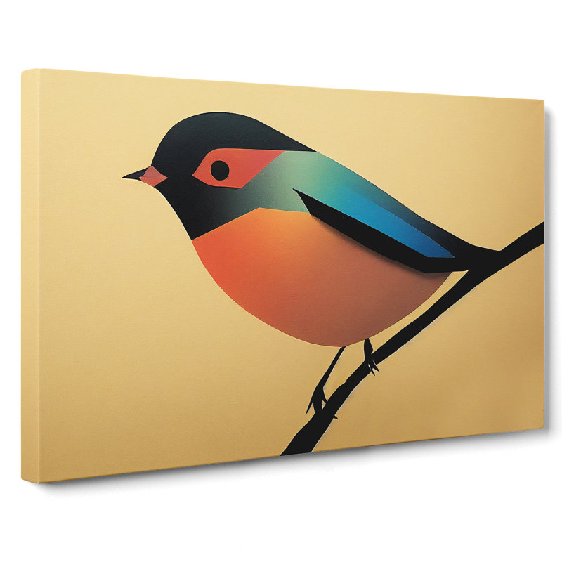 Enthralling Robin Bird - Wrapped Canvas Print, 35cm H x 50cm W x 3cm D