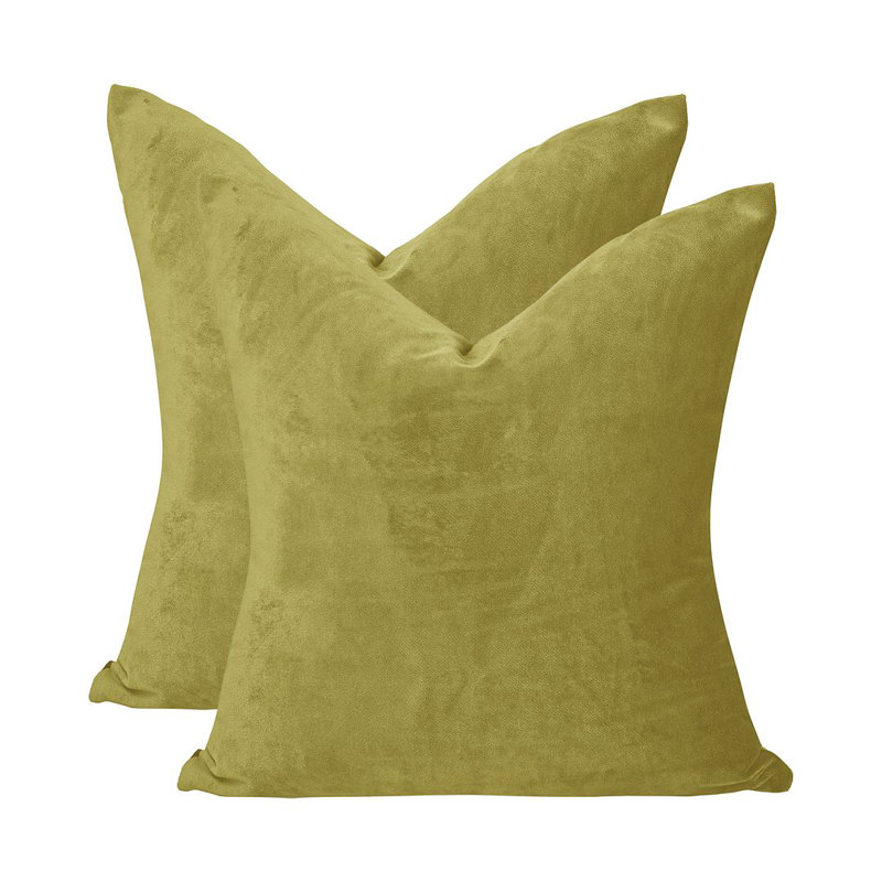 Matte Velvet Cushion Cover - 1 Pc, 30cm x 30cm, Yellow
