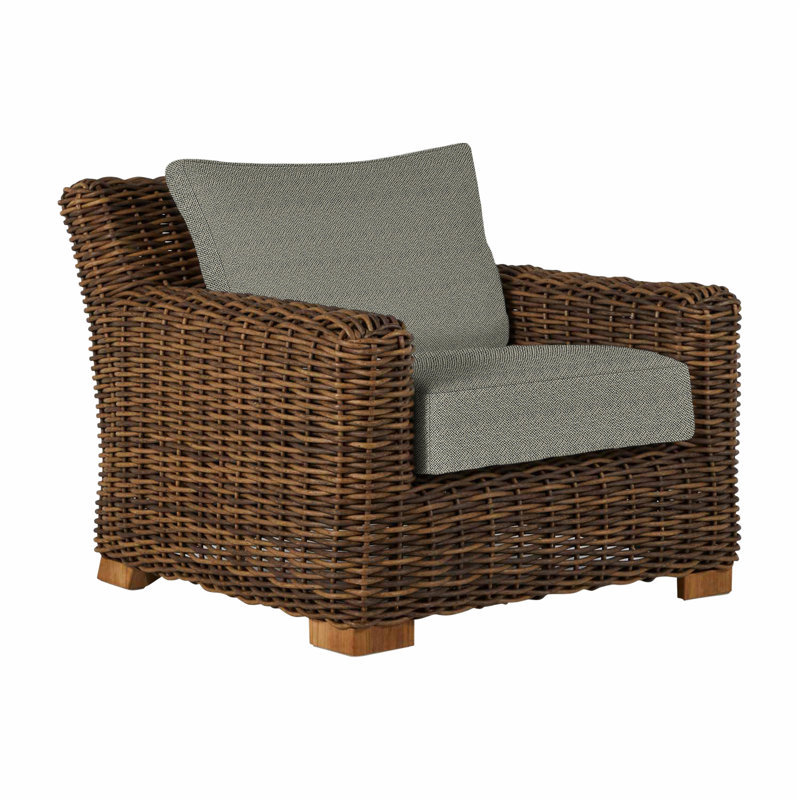 Montauk Patio Chair with Cushions, No Welt, Intermix Bark, Standard Plus