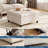 36" Square Storage Ottoman, Lift Top Coffee Table Bench with Wood Legs, Multi-Use Footrest, Beige-1681559432
