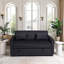 Lit escamotable en velours avec dossier ajustable et coussins-567992064