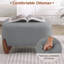 Repose-pieds en similicuir de 28,7 po de largeur avec pieds en bois massif-778693574