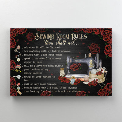 Sewing Machine Rose Background - Sewing Room Rules " Sewing Machine Rose Background - Sewing Room Rules "