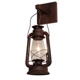 Meyda Tiffany 215766 One Light Wall Sconce from Miner`S Lantern Collection in Rust Finish