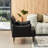 Mid-Century Modern Leatherette Armchair With Legs And Side Pocket-1511244585