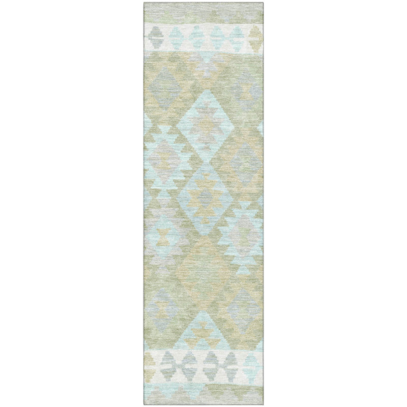 Premium Machine Washable Tara AMF1915 Tribal Rug, Runner 2'3" x 7'6"