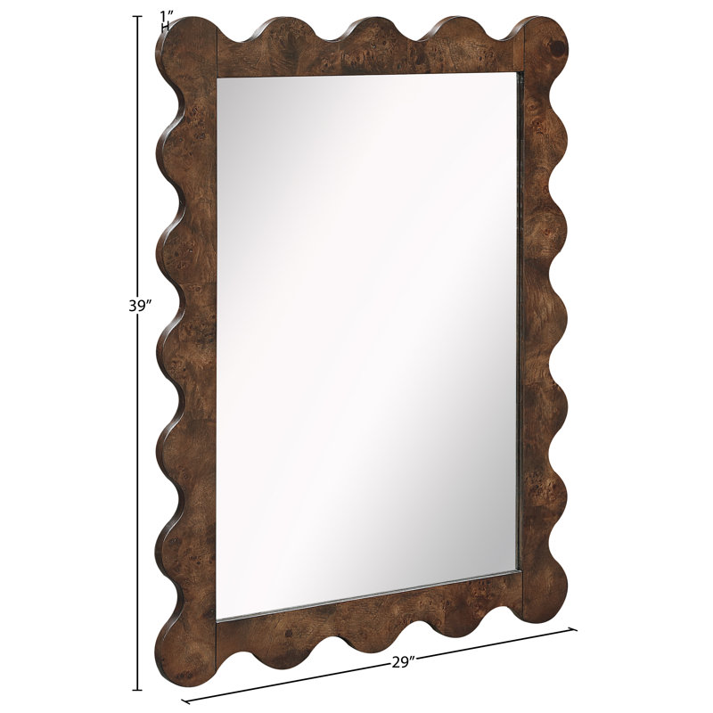 Vassa Burl Veneer Mirror, Brun