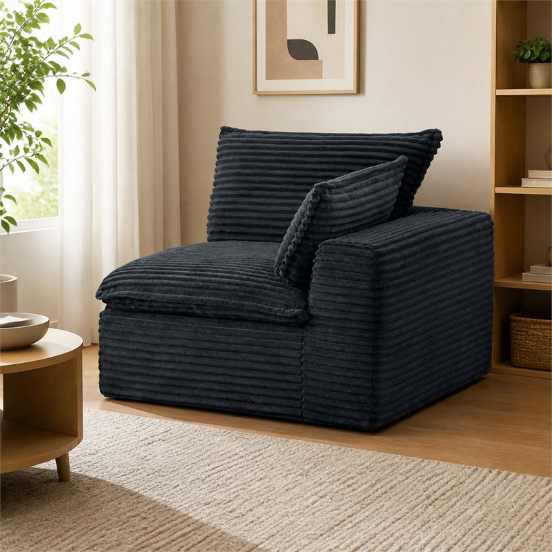 Fauteuil modulaire à gauche, siège d'appoint en mousse compressée