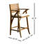 Cadre d'extérieur en bois 2 pièces, structure, sièges rembourrés, hauteur de 45,75 pouces, option brun 2 pièces, coussin confortable, solide pour les dégâts, gris