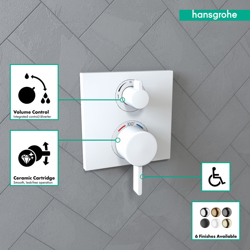 Garniture de robinet de douche Ecost, Blanc mat