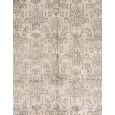 Himalayan Damask Area Rug in Gray/Taupe