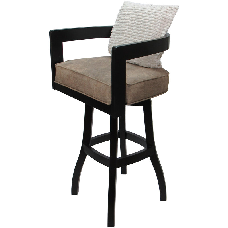Megill Marble Vinyl - Cream Pillow, Counter Stool (26" Seat Height), Gray, Beige