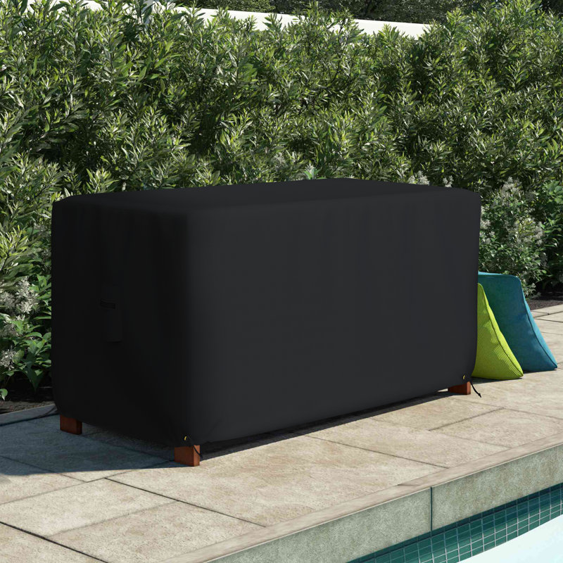 Devoko Heavy-Duty Waterproof Rectangle Ottoman Outdoor Deck Box Cover, DecksploreOutdoor Rectangle Storage Box Bench Patio Deck Box Cover