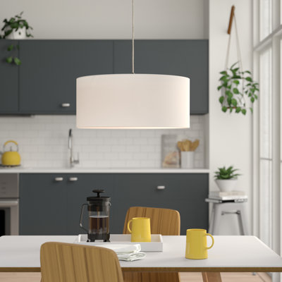 Hust 1-Light Shaded Drum Chandelier