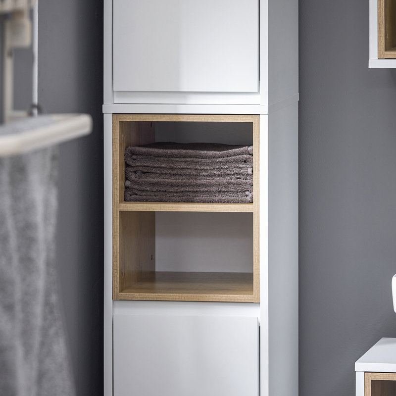 Angelea Freestanding Bathroom Cabinet, White