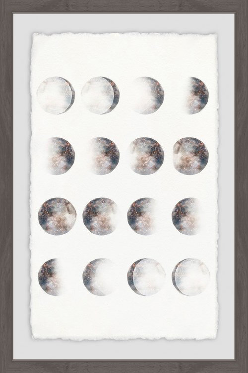 «Beaumarchais 'Phases of the Moon II», reproduction encadrée, H 24 po x l 16 po x P 1,5 po