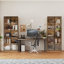 Vitrine haute 78,7 "avec porte vitrée, éclairage ambiant à DEL multicolore, grande bibliothèque à 5 niveaux avec armoire de rangement pour le salon, naturel