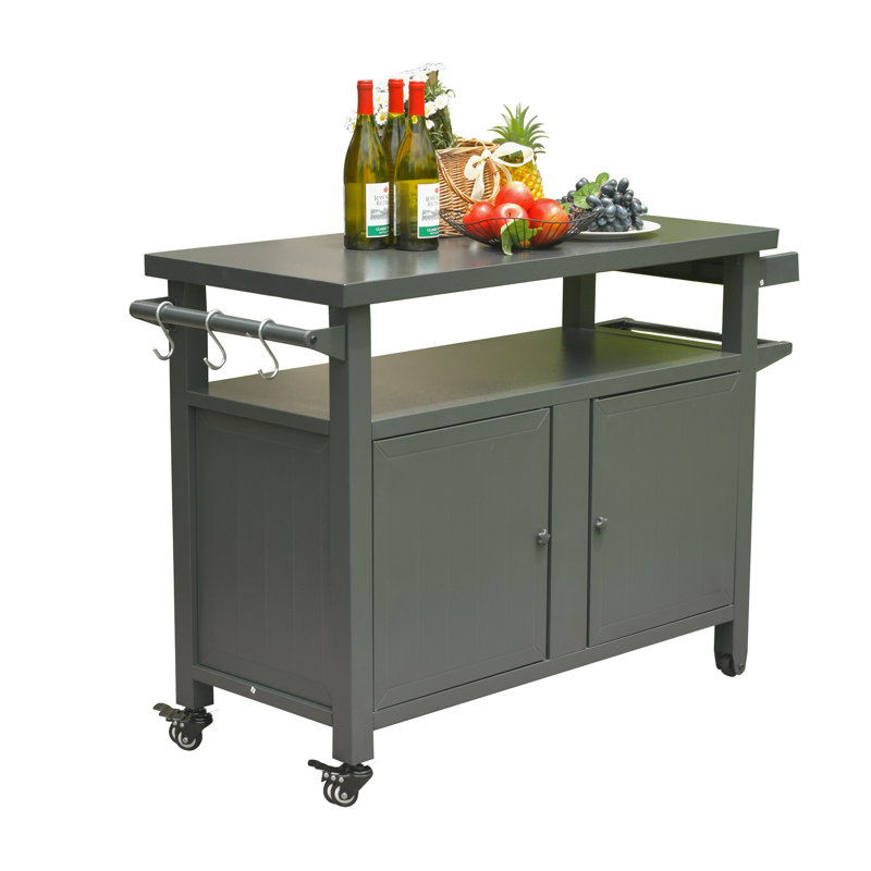 35.51'' H x 51.67'' W 3 - Cabinet Utility Cart with Wheels, Dark Gray