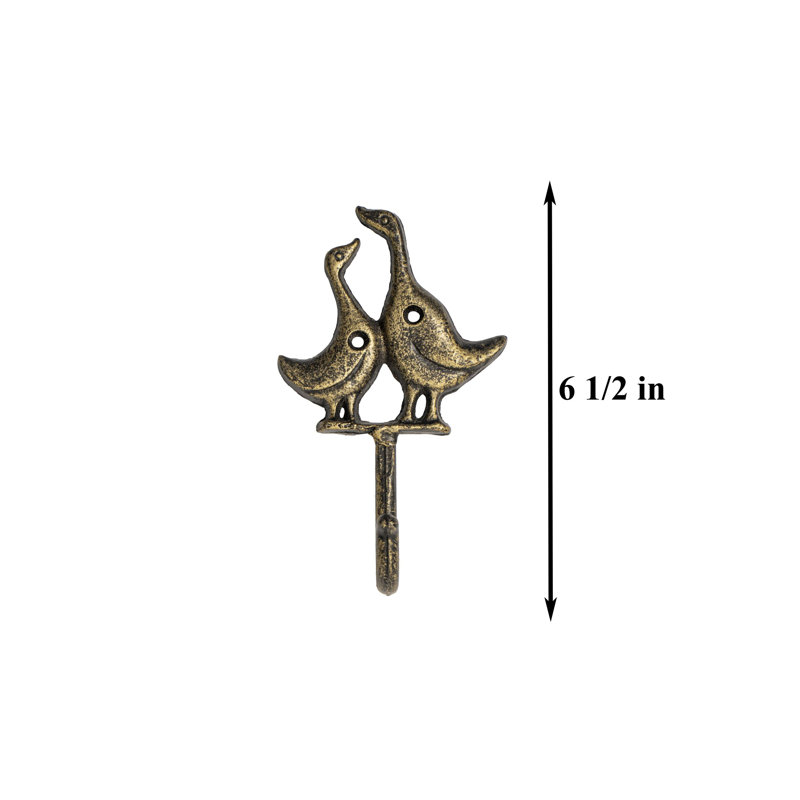 CAST IRON HOOK - FantasHome Wall Mounted Cast Iron Home Décor Single Hook (Ducks)