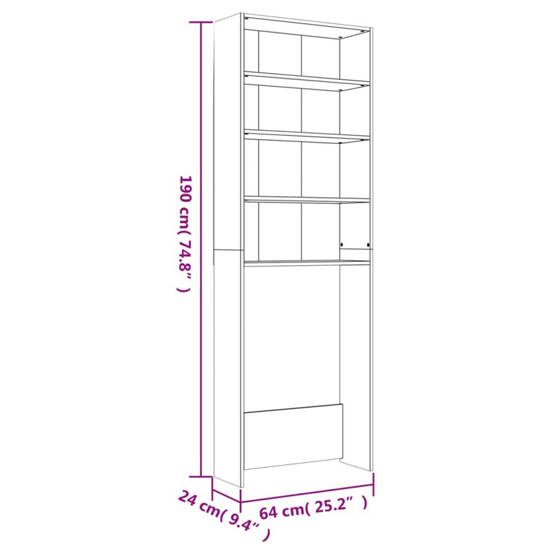 Awaiz Solid Wood Over The Toilet Storage, Concrete Grey