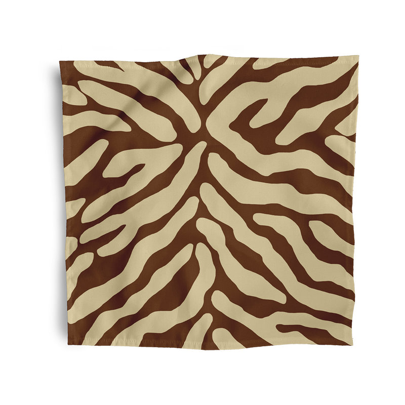 Kyung Polyester Abstract Square Napkin, Brown