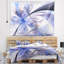 Tapisserie blanc floral à motif floral bleu-28487042