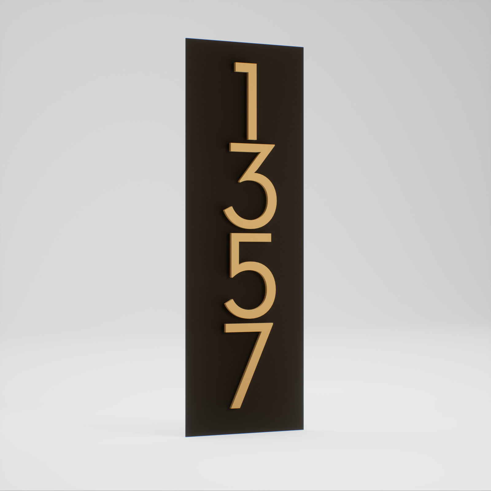 Wall Address Plaque, Brass, Yes, Brown
