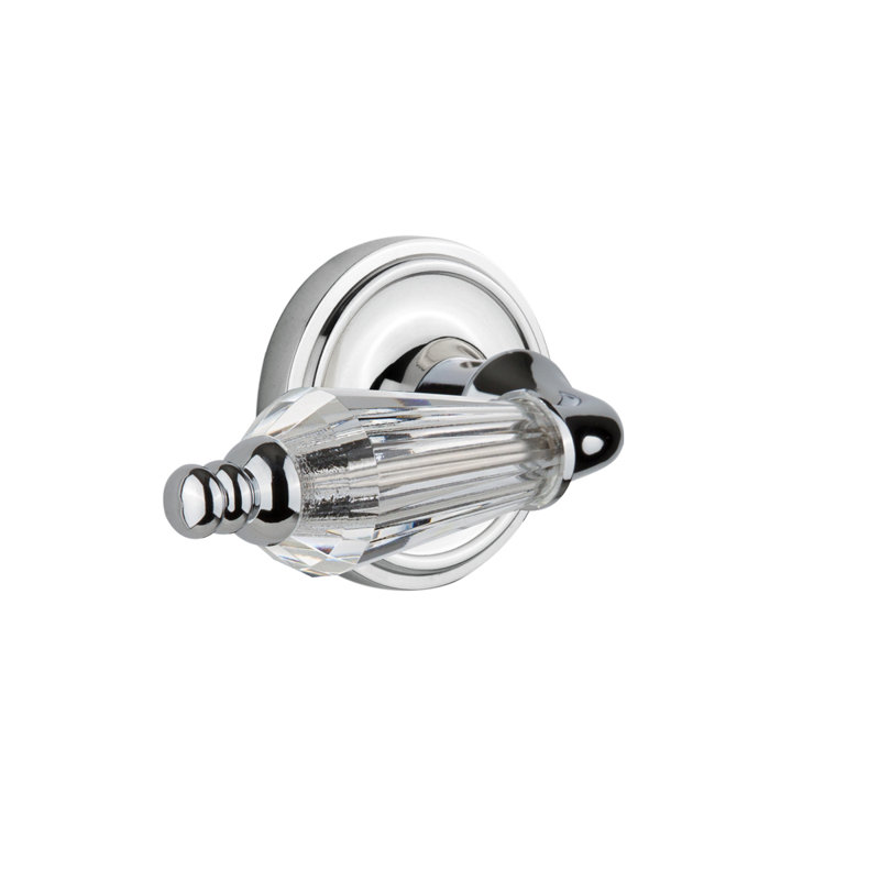 Rosette classique (lit et bain) avec levier pour salon, Chrome brillant, 2 3/8 po