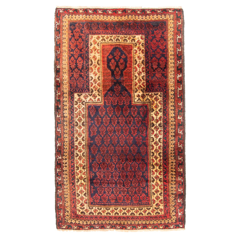 Tapis bleu marine Teimani 2 pi 10 po x 4 pi 9 po