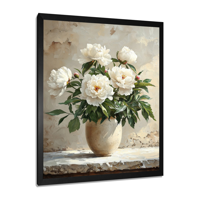 Breitkoff - Décoration murale florale, H 32 po x l 16 po, Reproduction encadrée d'une seule photo, Noir, noir, noir, noir
