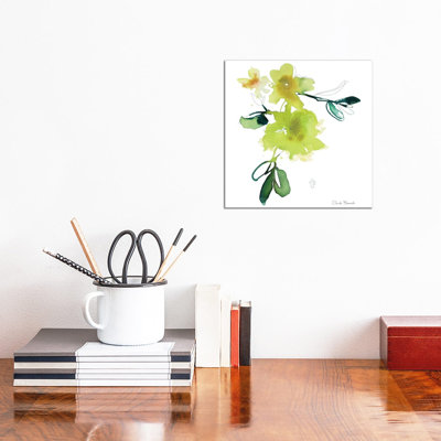 Yellow Botanical 1 Piece Wrapped Canvas Painting