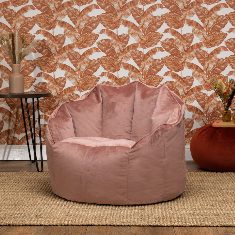 icon Milano Velvet Bean Bag Chair, Dusk Pink