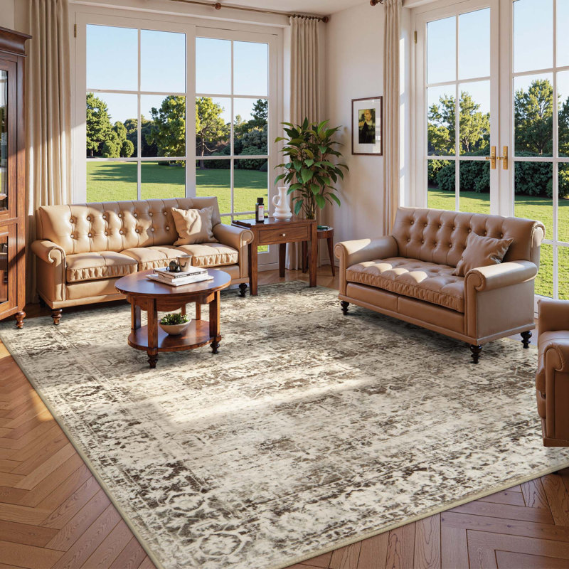 Kiner Vintage Machine Washable Area RugsPerfect for Living Room, Dining Room, Bedroom, Rectangle 8' x 10'