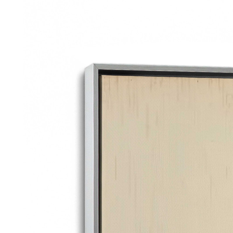 Ensemble de 4 imprimés «Lines of Stillness», 18 po x 12 po, Cadre flottant en chrome poli