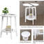 Table d'appoint - blanche - petite / ronde / bois / 2 niveaux / tablette de rangement