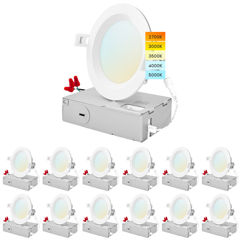 4” Ultra Slim Selectable CCT New Construction IC LED Canless Recessed Lighting Kit