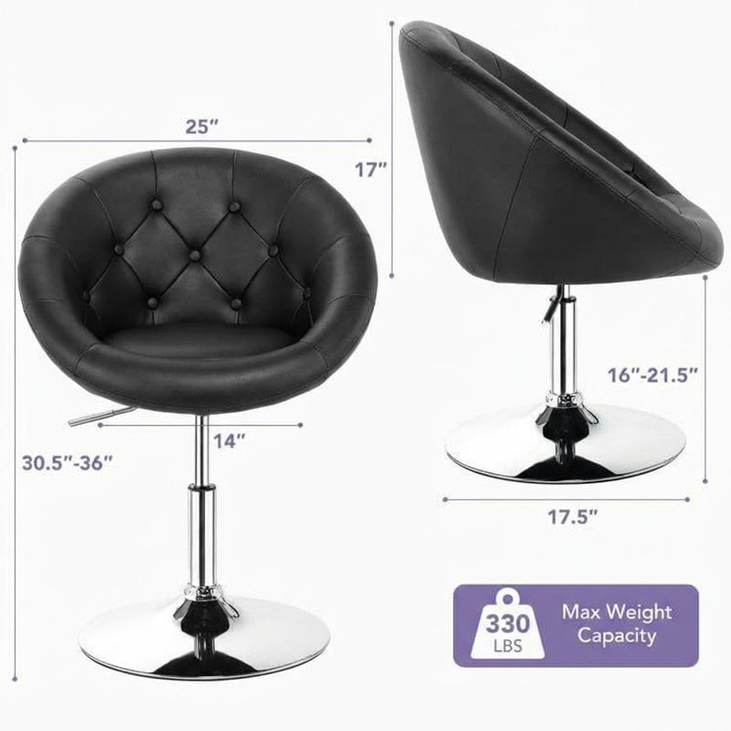 Faux Leather Accent Chair, Black