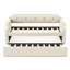 Lit de jour rembourré avec lit gigogne, beige pour lit simple