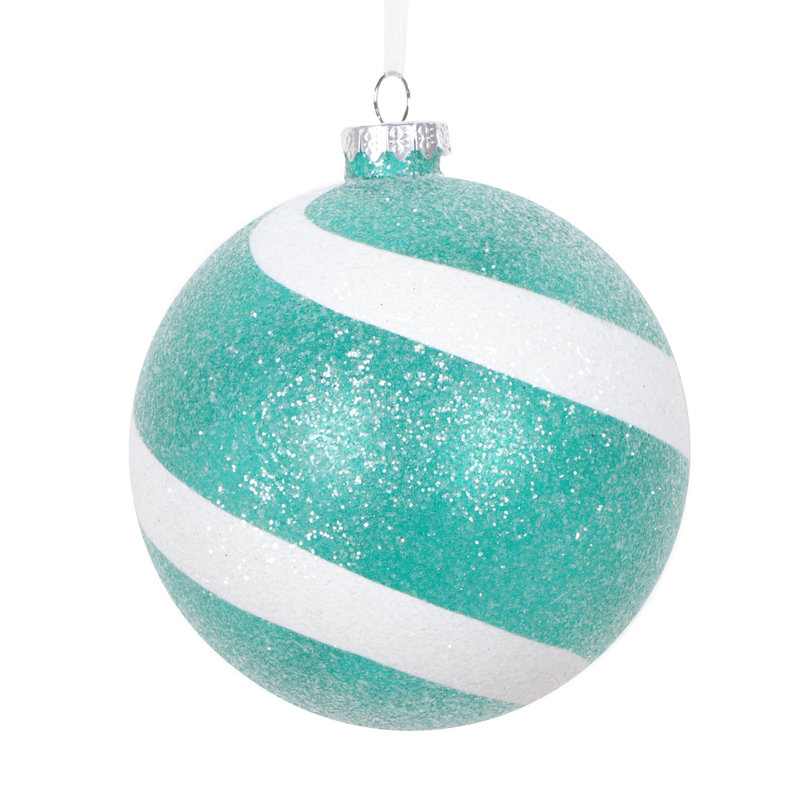 Ornement boule de Noël Flona, Bleu sarcelle