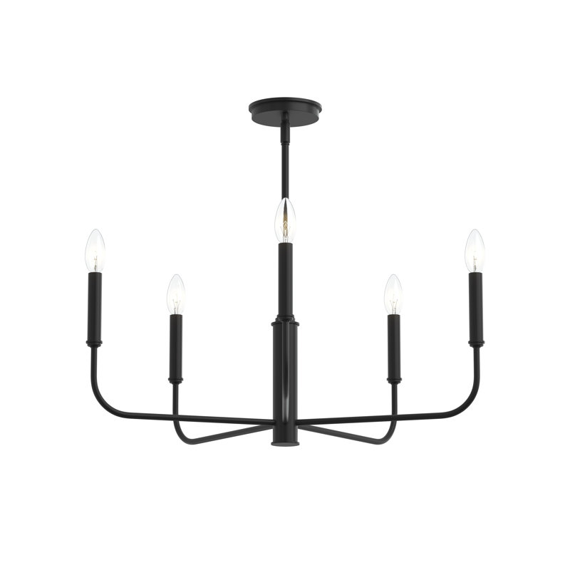 Reines 5-Light Matte Black Medium Chandelier, Matte Black, 5