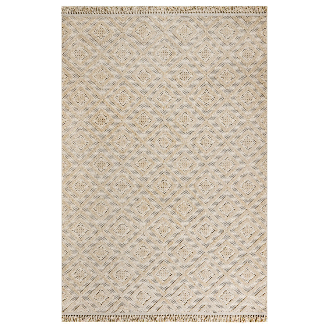 Teppich Milkvetch aus Baumwolle in Beige