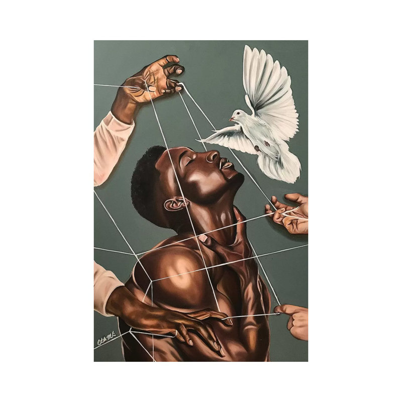 Spirituel guerre - impression sur toile tendue, H 26 po x l 18 po x P 1,5 po