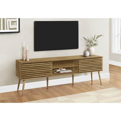 TV Entertainment Media Console, 2 Compartments 1 Shelf, 72 Inch
