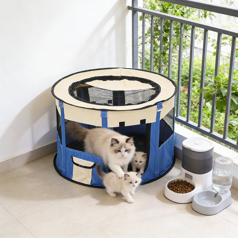 Abri d'été pliable anti-moustique 27,6 x 15,7 po Pet, Bleu