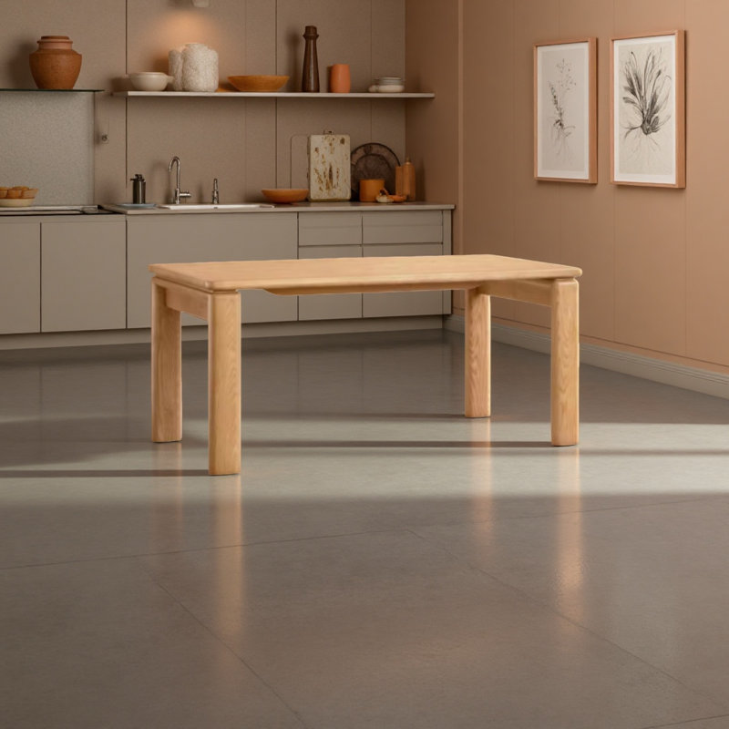 Table de salle à manger en bois de frêne massif, H 29,92 po x L 78,74 po x l 35,43 po