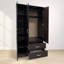 Armoire Morrison Espresso à 3 portes avec un grand espace de rangement et un design moderne, idéale pour une chambre bien organisée